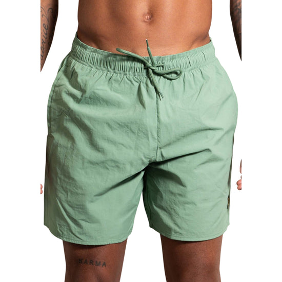 Costume Uomo Verde a pantaloncino, con patta posteriore e logo applicato