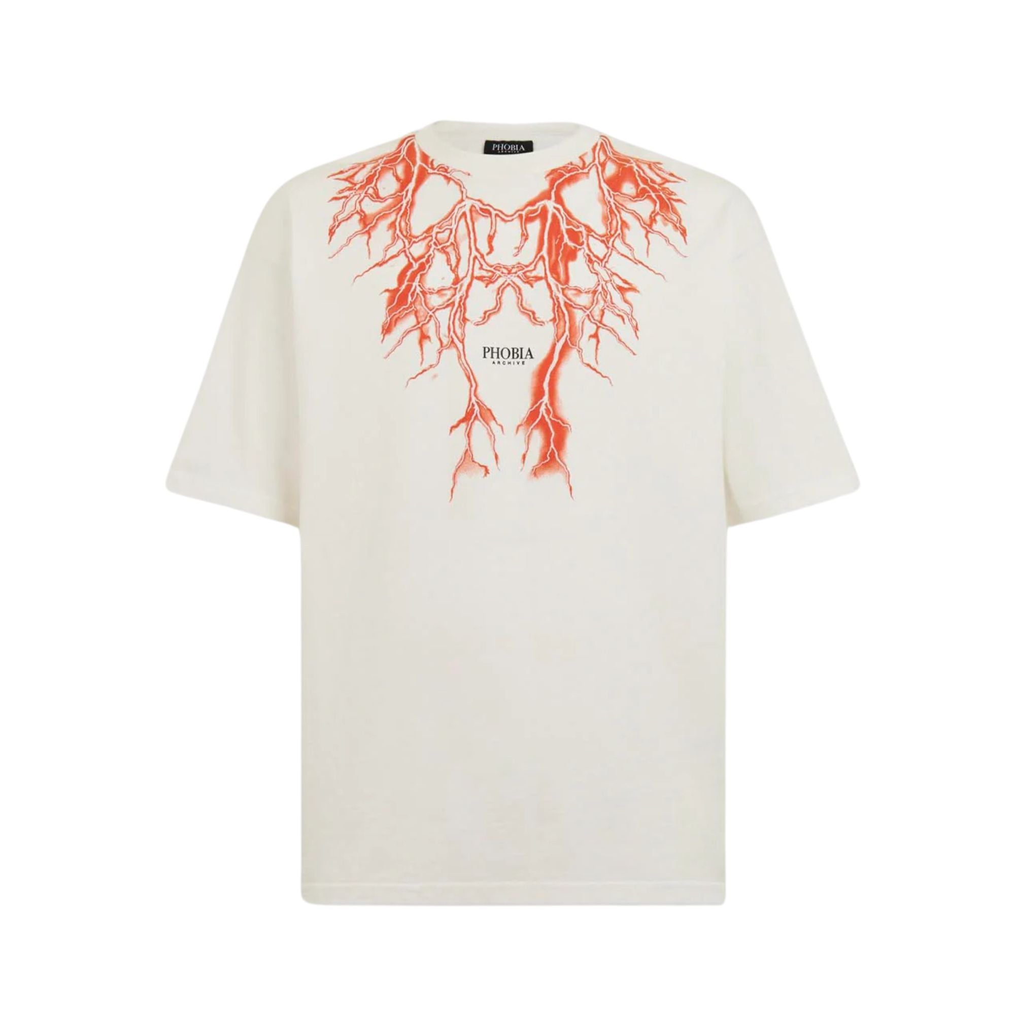 T-shirt Uomo Bianca Lightning Arancione