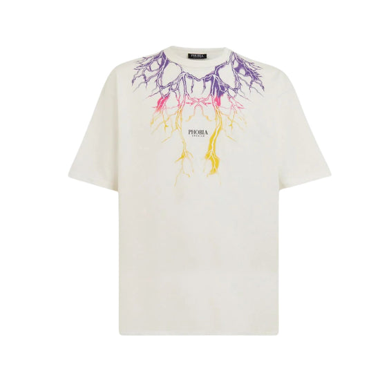 T-shirt Uomo Bianca Lightning Viola/Rosa/Giallo