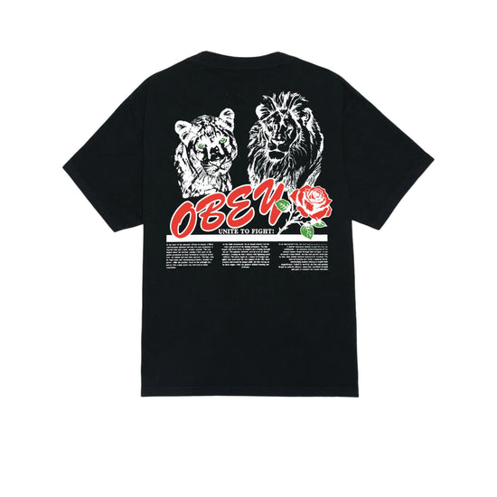 T-shirt Uomo Nera con stampa Unite&Fight retro