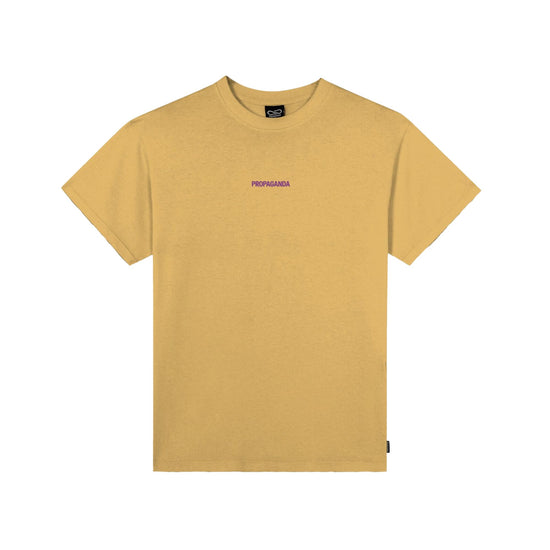 T-shirt Uomo Gialla con mini logo e maxi grafica