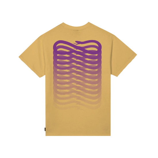 T-shirt Uomo Gialla con mini logo e maxi grafica retro