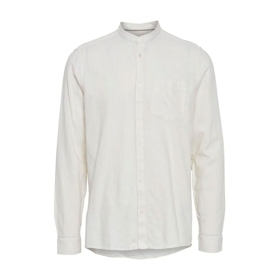 Camicia Uomo a tinta unita Bianca, con colletto alla coreana