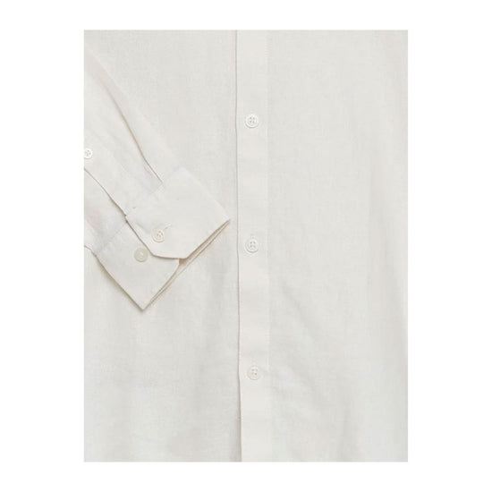 Camicia Uomo a tinta unita Bianca, con colletto alla coreana