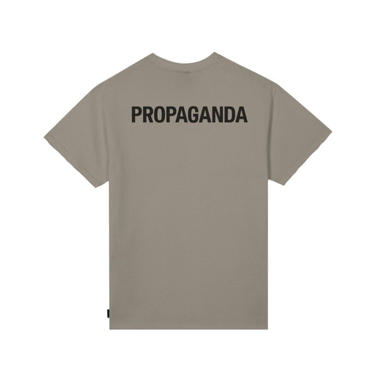 T-shirt Uomo Beige con Propaganada Logo Og Nero retro