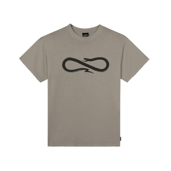 T-shirt Uomo Beige con Propaganada Logo Og Nero
