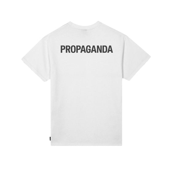 T-shirt Uomo Bianca con Propaganada Logo Og Nero