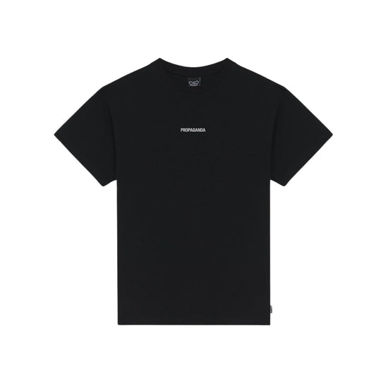 T-shirt Uomo Nera con mini logo e maxi grafica
