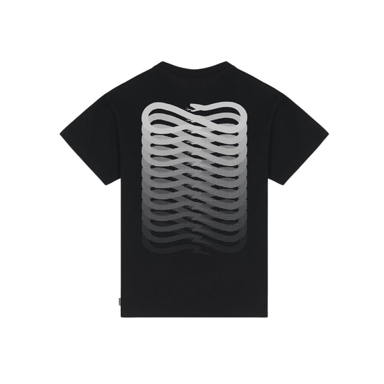 T-shirt Uomo Nera con mini logo e maxi grafica