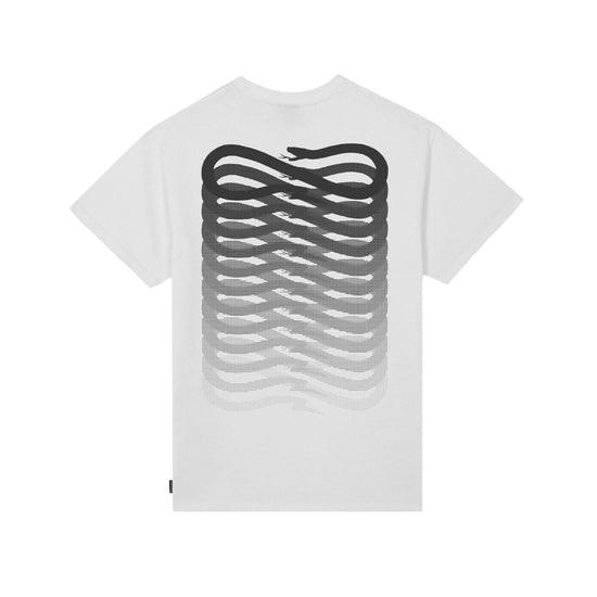 T-shirt Uomo Bianca con mini logo e maxi grafica