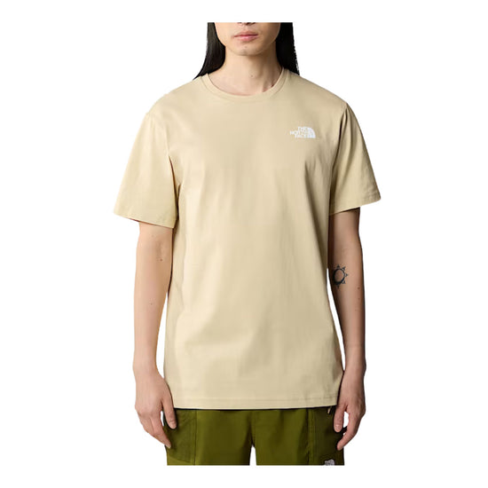 T-shirt Uomo stampa retro con logo Beige modello frontale