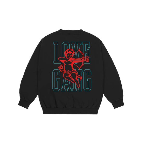 Felpa Uomo con scritta Love Gang ricamata a contrasto