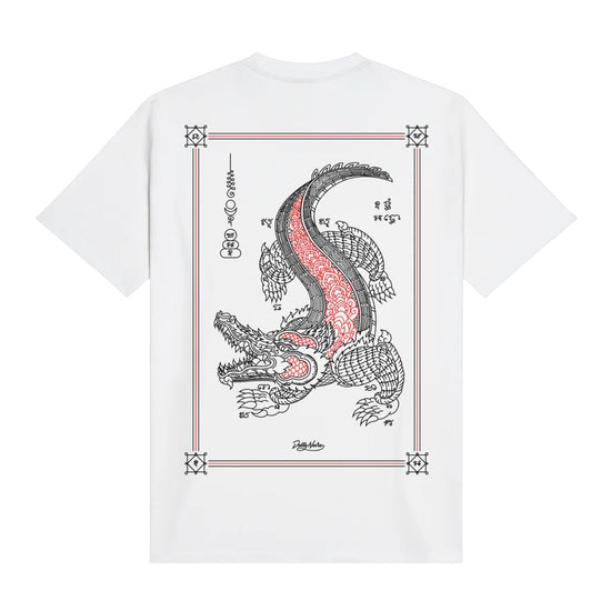T-shirt Uomo in cotone Bianco stampa Makara retro