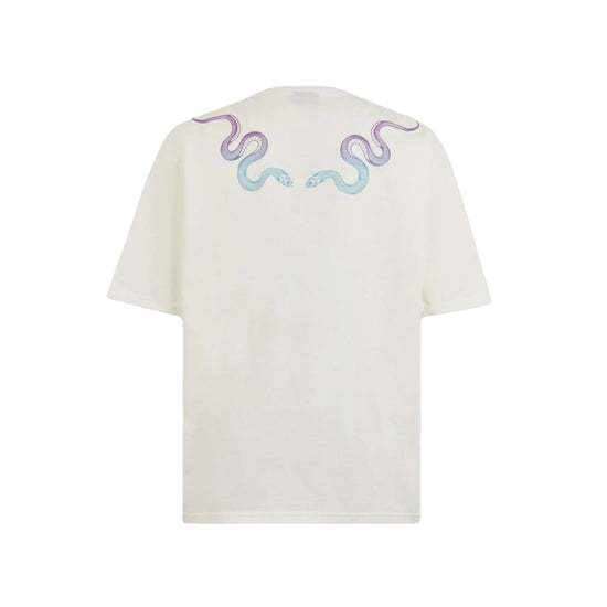 T-shirt Uomo Bianca con serpente Blu/Viola