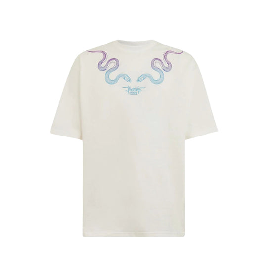T-shirt Uomo Bianca con serpente Blu/Viola
