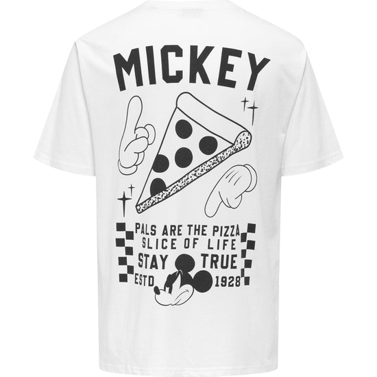 T-shirt Uomo in cotone con stampa Mickey Mouse Pizza