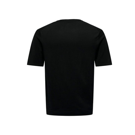 T-shirt Uomo slim fit in tinta unita nera retro