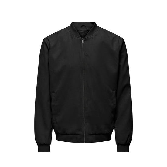 Giacca Uomo Bomber nero con zip
