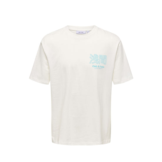 T-shirt Uomo Bianca con grafica montagna sul retro
