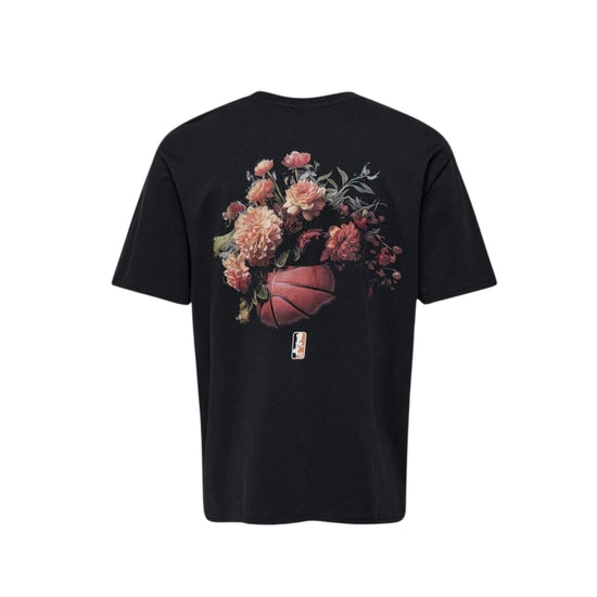 T-shirt Uomo Nera con grafica Basket retro