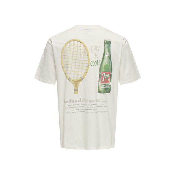 T-shirt Uomo Bianca con grafica 7up retro