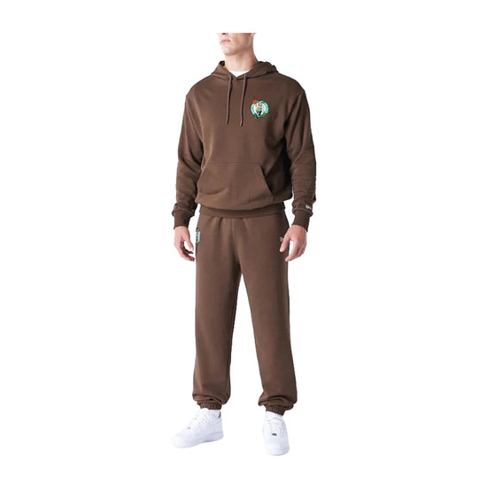 Felpa Uomo marrone con logo Celtics ricamato