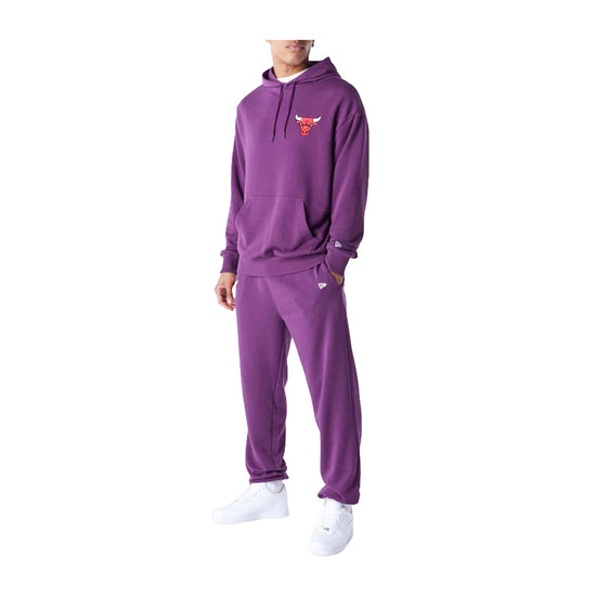 Felpa Uomo viola con logo Bulls ricamato
