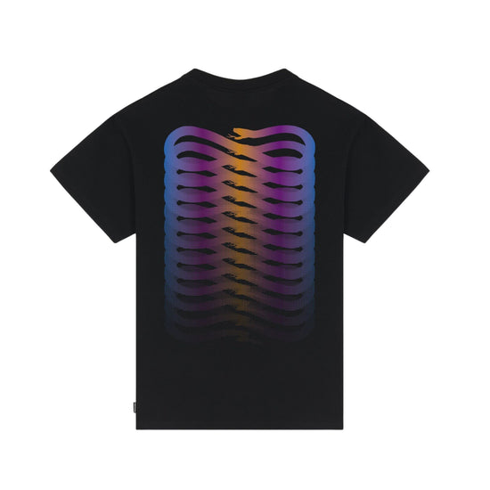 T-shirt Uomo Nera con grafica multicolor retro