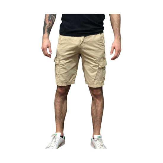 Bermuda Uomo con tasche cargo laterali Beige