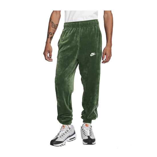 Pantaloni da tuta uomo in velour verde modello frontale