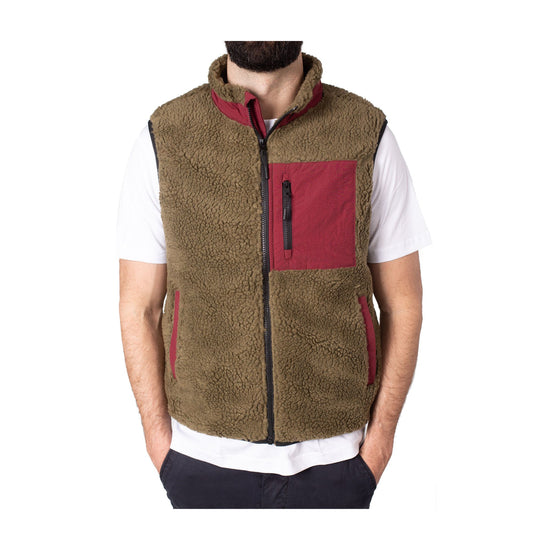 Gilet Uomo modello Sherpa South Pole con tasca sul petto in contrasto colore