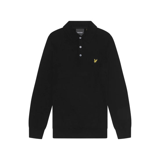 Maglione Uomo nero con colletto a polo