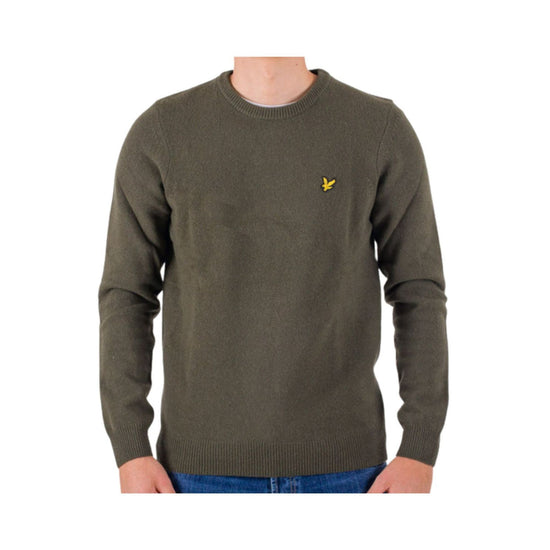 Maglia in tinta unita girocollo con logo sul petto