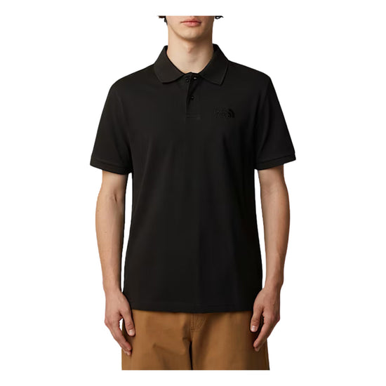 Polo Uomo in tinta unita Nero modello frontale
