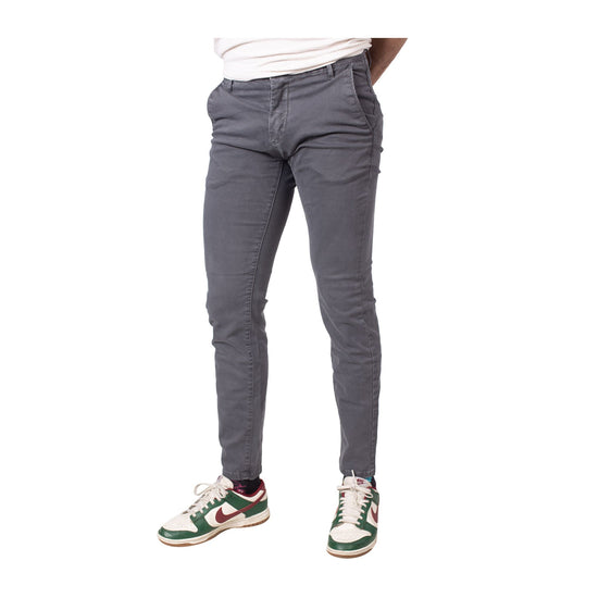 Pantalone Uomo a gamba dritta con zip nascosta e bottone