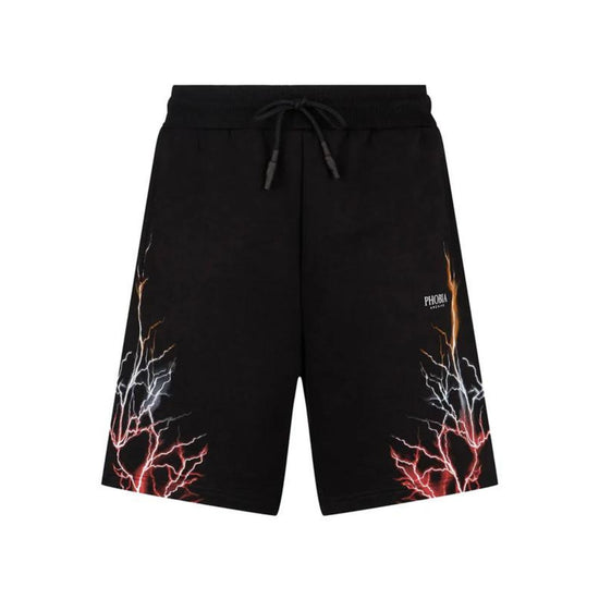 Shorts Uomo con fulmini rosso e arancioni