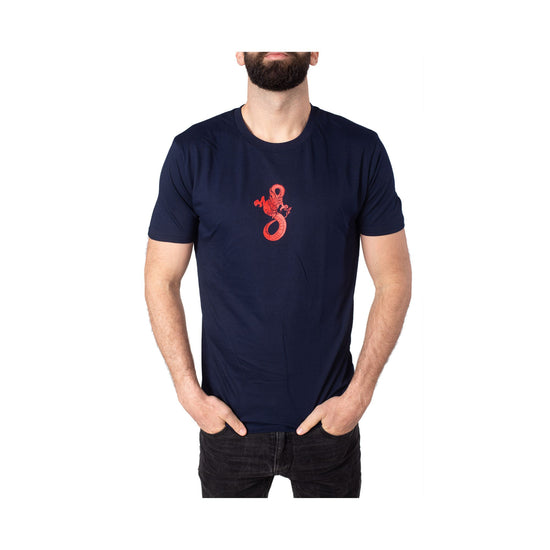 T-shirt con stampa Dragon sul petto e sul retro in contrasto