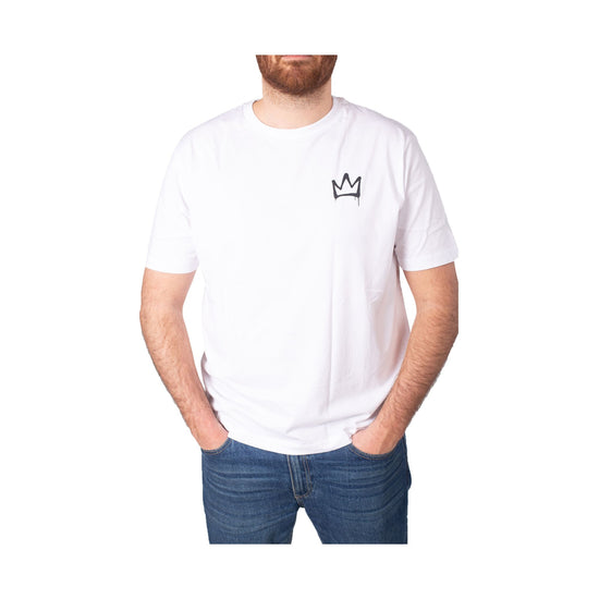T-shirt con maniche corte e stampa sul retro Don't Panic