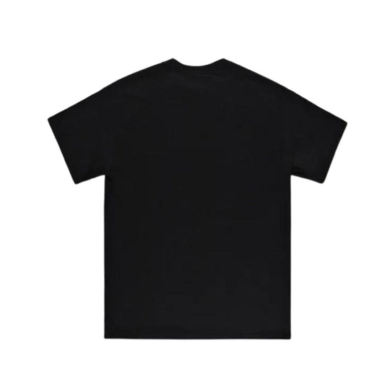 Retro T-shirt nera con logo infuocato sul petto