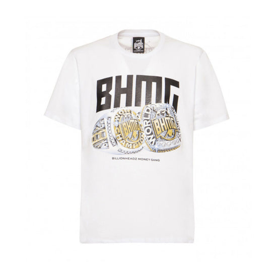 T-shirt Uomo bianca con stampa dorata