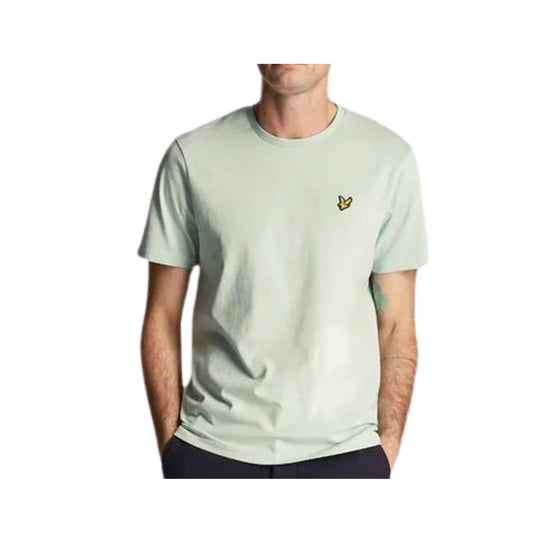 T-shirt Uomo a maniche corte in tinta unita con micro logo frontale e girocollo