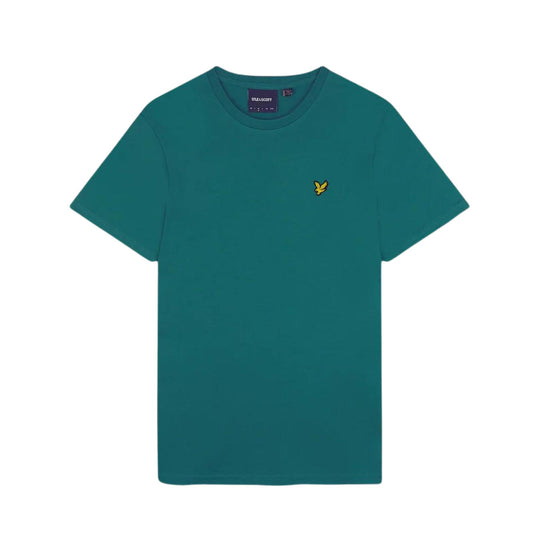 T-shirt Uomo a maniche corte in tinta unita con micro logo frontale e girocollo