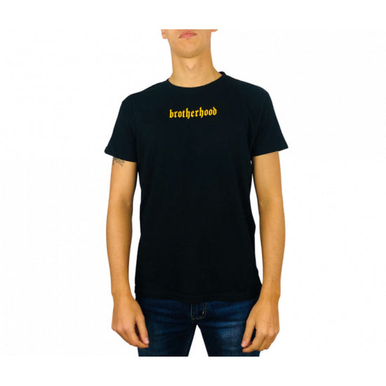 T-shirt con maniche corte e stampa sul petto e sul retro Brotherhood