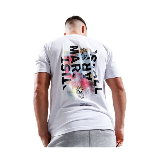 Retro T-shirt con maniche corte e stampa colorata sul retro