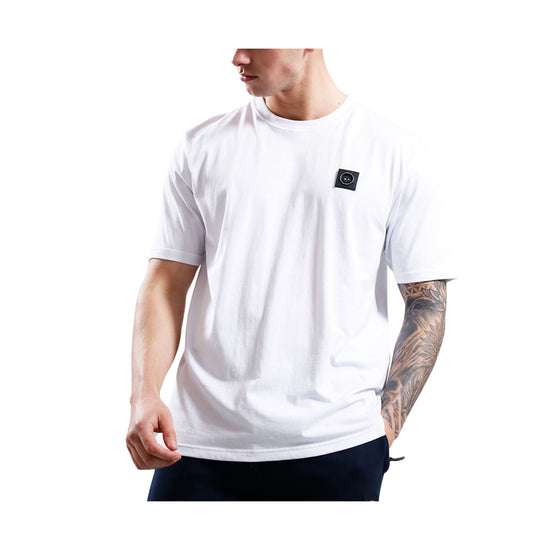 T-shirt con patch con logo sul petto