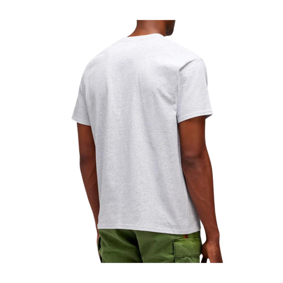 T-shirt Grigia Uomo con micro logo frontale e girocollo in tessunto tubolare