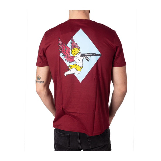 T-shirt Uomo e Junior con scritta frontale e maxi stampa posteriore a contrasto