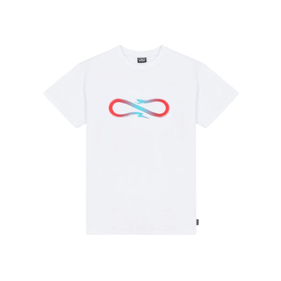 T-shirt Uomo Bianca con stampa frontale e logo lettering posteriore