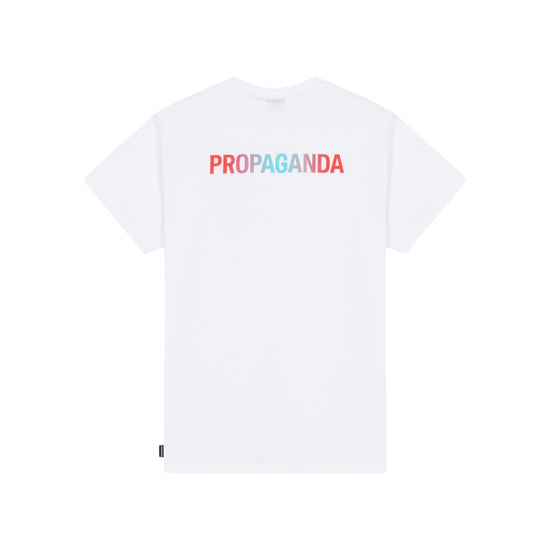T-shirt Uomo Bianca con stampa frontale e logo lettering posteriore