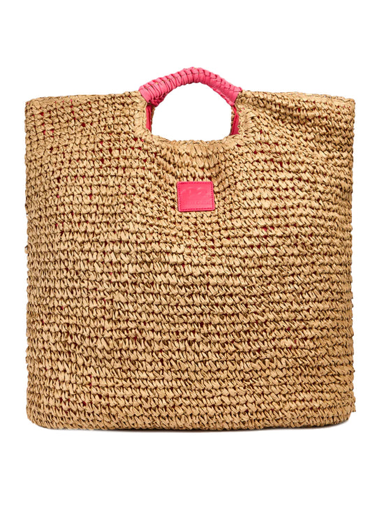 Borsa Donna New Lai Straw con chiusura zip